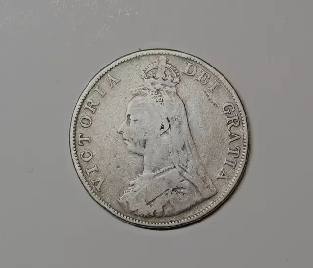 Great Britain: Silver Double Florin 1889.  Queen Victoria. Km 763