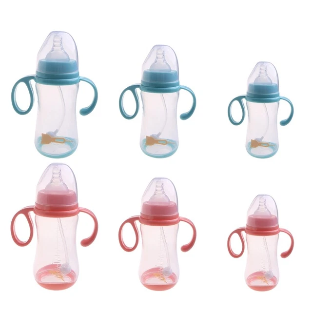 Baby Bottle Milk Feeding Drinking Cup Wide-Caliber Silicone Nipple Milk Bottle