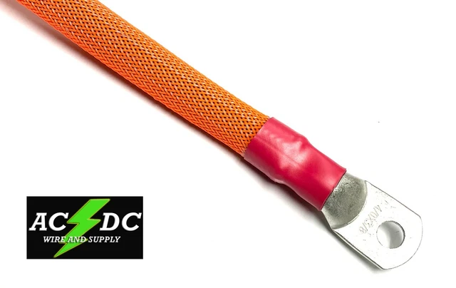 4/0 AWG NEON RED BRAIDED Copper Battery Cable Power Wire Car, Inverter, RV
