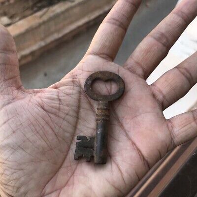 Old Iron small miniature padlock lock Ornate Rustic key rich patina
