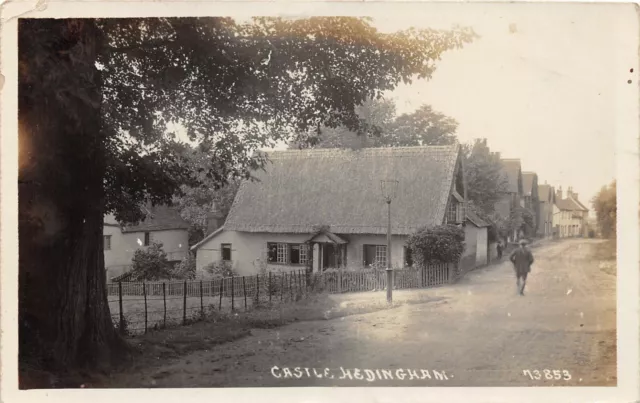 Postcard  Essex -  Castle Hedingham Village - Animated Scene -  Rp - Circa 1919