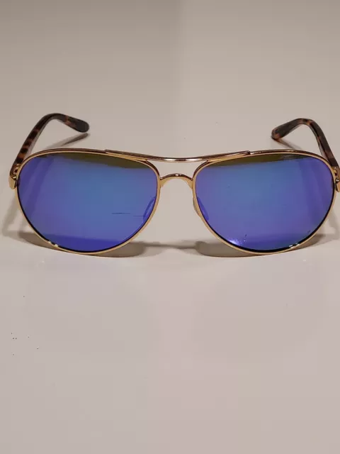 Oakley Womens Feedback Violet Lens and Gold Polarized Sunglasses Tortoise Frames
