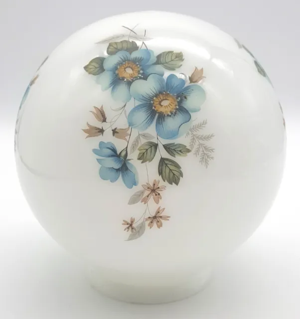 VTG Quoizel Globe Ball Lighting Fixture Shade Blue Brown Floral USA