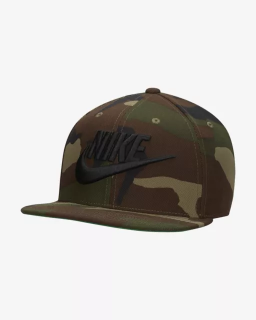 Nike Cappellino Sportswear Pro Futura Camo, Unisex - 222 (Medium Olive/Nero)