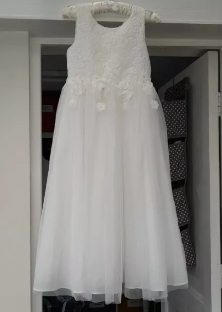 Rocha John Rocha White Bridesmaid Wedding Dress, Cape & Muff Age 8 Brand New
