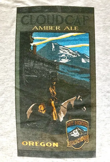 MT. HOOD BREWING ‘Cloud Cap Amber Ale’ Unisex Size Small Lt Gray S/S Tee T-Shirt