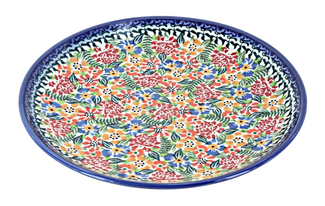 Blue Rose Polish Pottery Tahiti Dessert Plate