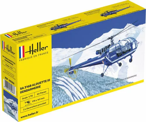 Heller 80286 - 1:72 Aerospatiale SA 316 Alouette III Gendarmerie - Neu