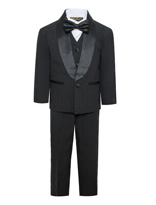 Boys Slim Tuxedo 5pc set TAIL coat,Cummerbund,striated pant,Tuxedo shirt,bowtie