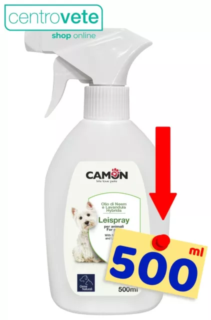 Camon LEISPRAY 500 ml per Cani e Gatti → Antiparassitario Spray con Olio di Neem