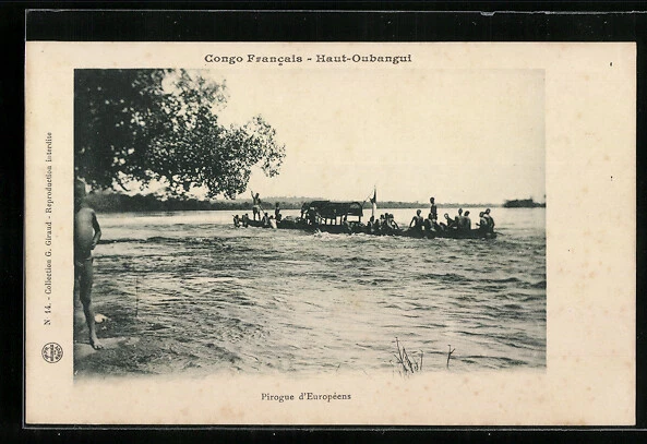CPA Congo Francais /Haut Oubangui, Pirogue d´Europeens
