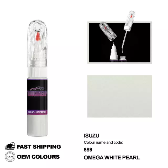 Para Los Modelos Isuzu Omega White Pearl 689 Touch Up Pintura Pen Scratch...