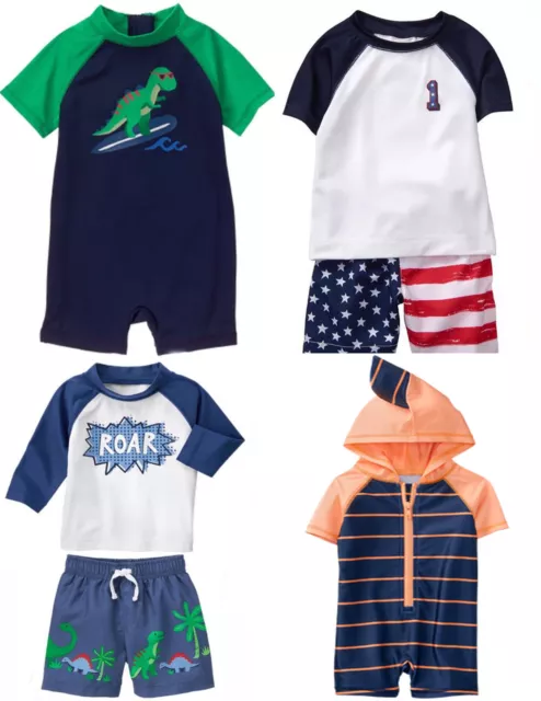 Gymboree Baby Boy Swim Shop Sets RashGuard Trunks 1 Piece 0 3 6 12 18 24 Mos NWT