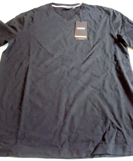 NWT Hugo Boss Men's Tilson Short Sleeve Mercerized Cotton V-Neck T-Shirt Black M