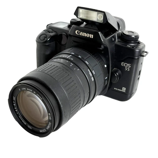 CANON EOS 55 Eye Control Lens Set With Battery Pack Film Slr