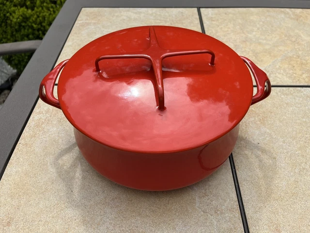 Dansk Designs Denmark Kobenstyle 4 Quart Red Enamel Dutch Oven Quistgaard JHQ