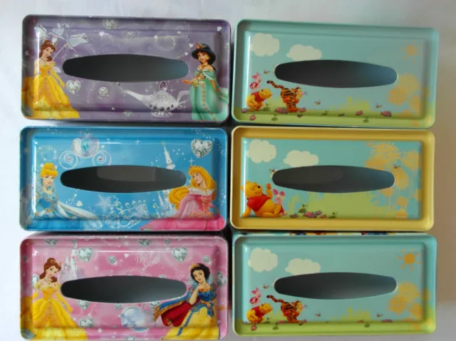 Disney Princess, Pooh Tin Tissue Box Container Holder Children's Room Decoration