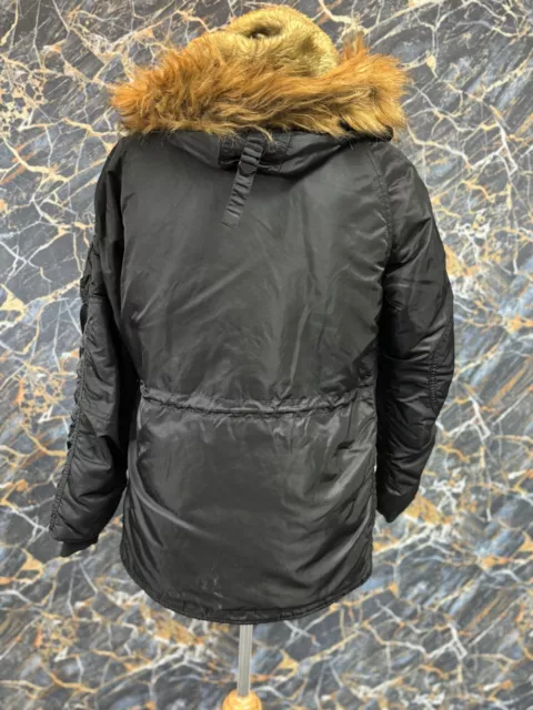 ALPHA INDUSTRIES MEN’S Black Coat Fur Hood Size M Defect (REFR14) $232. ...