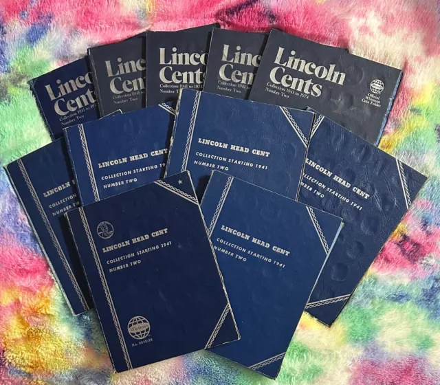 Complete 1941-1958 P-D-S Lincoln Cent Set (51 Coins) In Whitman Folder    #300