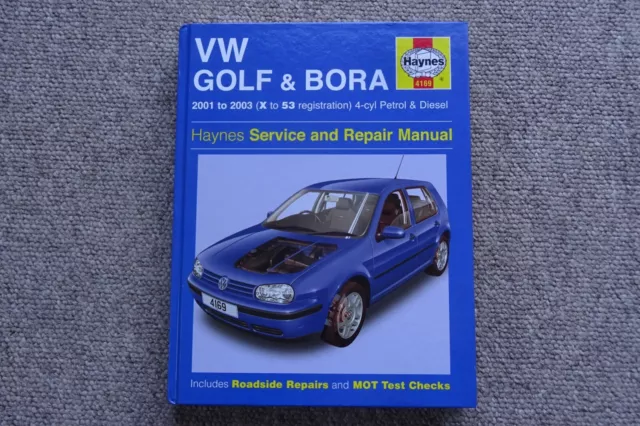 Haynes Manual 4169 VW Golf & Bora 2001 to 2003 - 4-cyl Petrol & Diesel