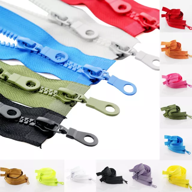 5# 70/80cm Double Zippers Resin Zipper Open End DIY Bag Garments Craft Sewing 29