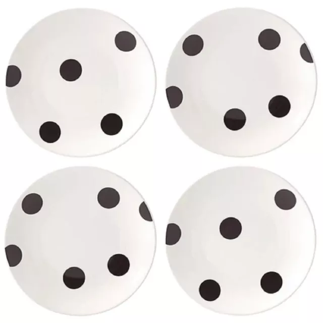 Lenox China Kate Spade Deco Dot Party / Appetizer Plates - Set of Four - N/O