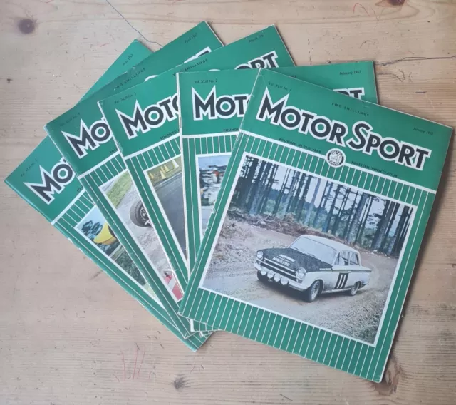 5x Riviste Vintage MOTOR SPORT Gennaio-Maggio 1967