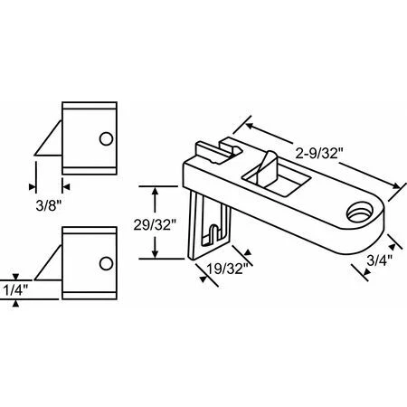 Zoro Select 83-607Ba-1 Slide Latch,Tilt Window,2-9/32" L