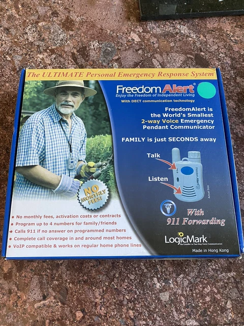 Colgante de emergencia de voz de 2 vías LogicMark Freedom Alert 35511 NUEVO
