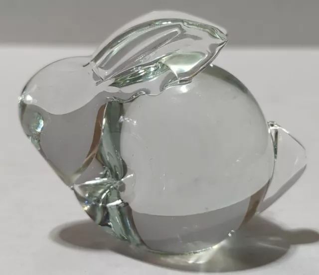 Vintage Rabbit Bunny Handmade Lead Crystal Clear  Glass Paperweight Taiwan