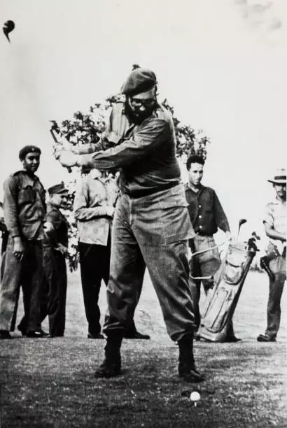 1961 Fidel Castro Pictured Playing Golf Old Photo