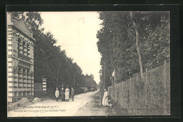 CPA Plessis-Trévise, Avenue de Champigny, La nouvelle Poste 1913