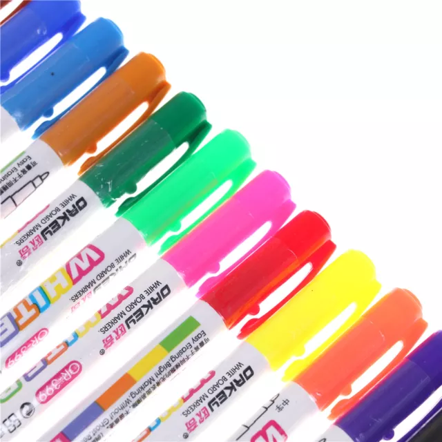 12 Colors Whiteboard Marker Non Toxic Dry Erase Mark Sign Fine NibOfficeSuppl*ug 3