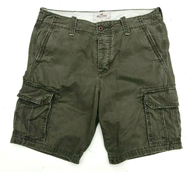 HOLLISTER CARGO SHORTS Green Twill Size W34 49.78 PicClick UK