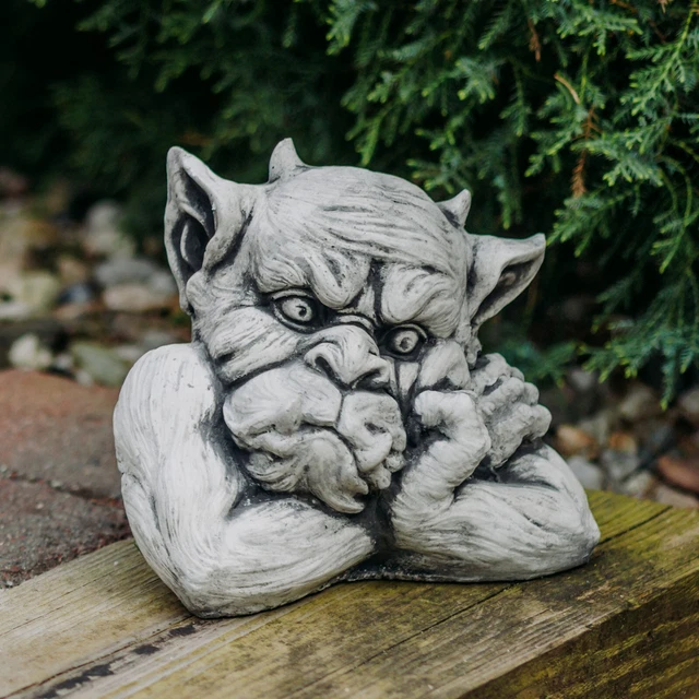 Gargoyle Drachen Auf Kugel Steinfiguren – Frostsicher, 37 Cm Hoch, 7 Kg Für Den Außenbereich