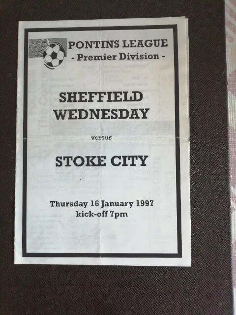 1996/97 Sheffield Wednesday Reserves v Stoke City Reserves