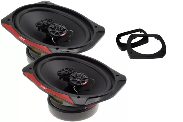 Vibe Audio Slick 693-V7 480W 6"X9" 3Way Coaxial Parcel Shelf Speakers + Spacers