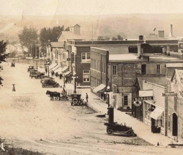 Birdseye View Main Street Lake Benton Minnesota MN c1920 Real Photo RPPC