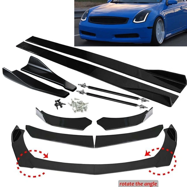 Front Bumper Chin Lip Splitter Spoiler Body Kit+Strut Rod For Infiniti G35 Coupe