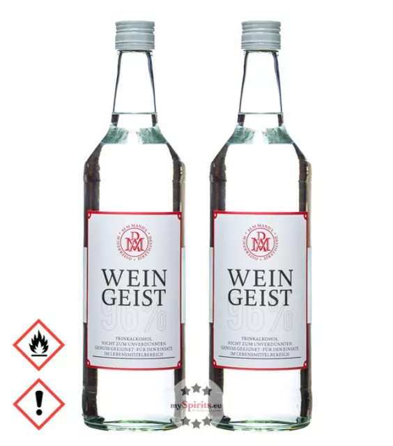 Alm Mand'l Weingeist: Primasprit, Neutralalkohol, Trinkalkohol / 96% Vol / 2x 1L