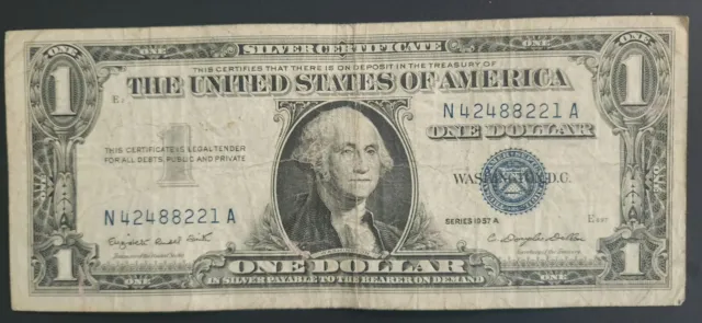 CA-006 * Series 1957 A * ONE DOLLAR * $1 * Silver Certificate * Blue Seal Note