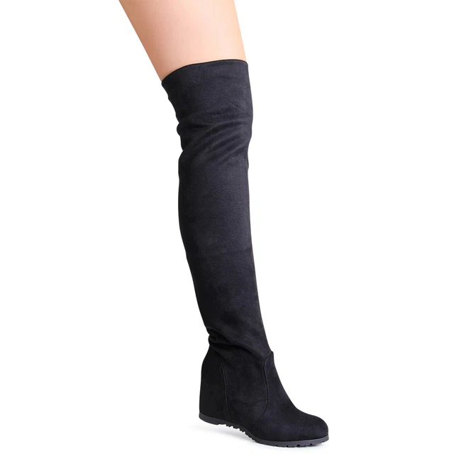 Chaussures Femme Semelle Cuissardes Velours Semelle Compensée