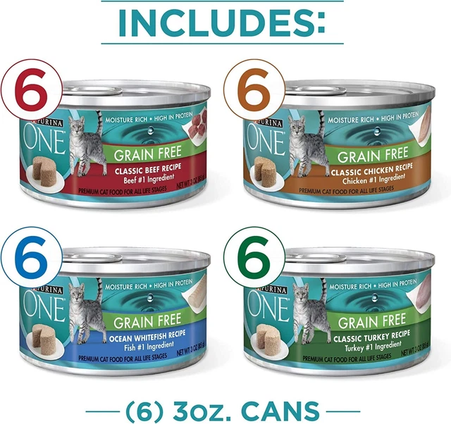 PURINA ONE HIGH Protein, Grain Free Pate Wet Cat Food Variety Pack