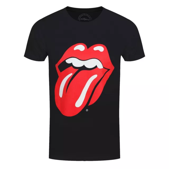 Rolling Stones T-Shirt Logo Tongue Official New Black