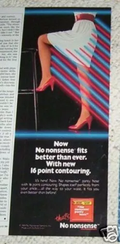 No Nonsense 1980s Print Advertisement Ad 1983 Pantyhose Hosiery Legs Fashion