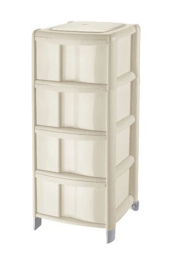 Cassettiera Salvaspazio con 4 Cassetti Bambu' Angora 38,5 x 39,5 x h 86 cm