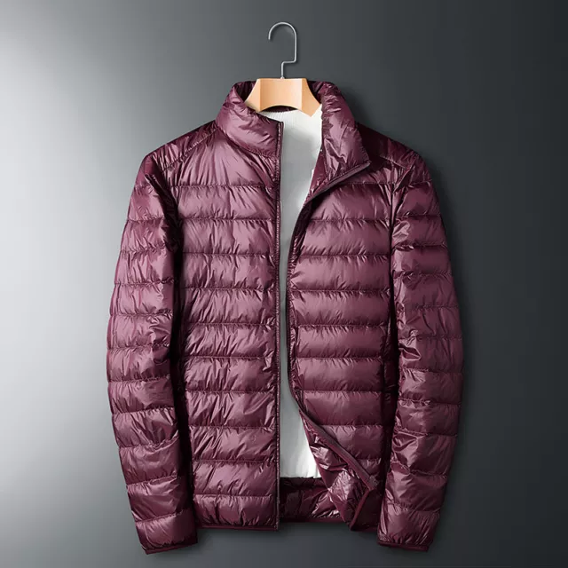 Uomo Piumino Bomber Giubbino Piumino Giacca Activewear Leggero Jogging Inverno