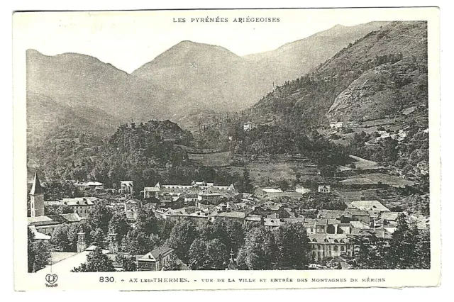 CPA AX les THERMES, city view, map with stamp Jean de la Fontaine n°397