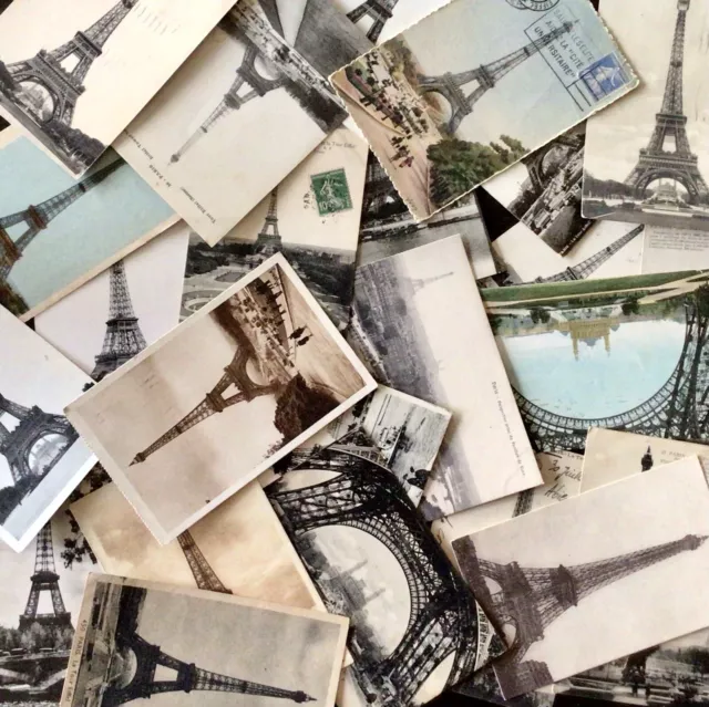 Lot Of 24 Vintage Eiffel Tower Postcards Most Pre 1930 Excellent Collection