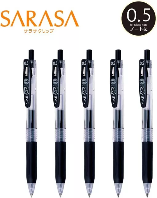 5 pieces P-JJ15-BK5 Zebra Sarasa gel ballpoint pen clip black 0.5 japan import 2